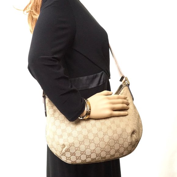 Auth Gucci Gg Beige Gold Jacquard #5546G12 - Picture 4 of 13